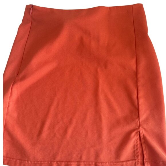 Amazon | Summer Split Hem Zip Back Mini Skirt Coral Orange Size S NWOT - Picture 2 of 5